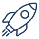 Rocket Icon - Blue